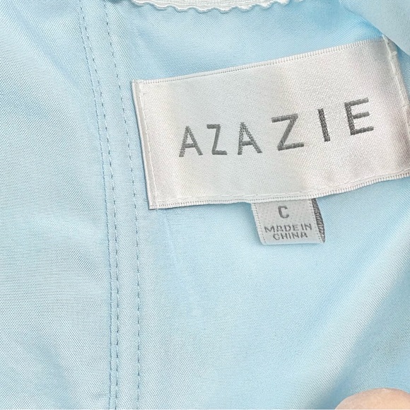 AZAZIE EMREE A-Line Chiffon Floor-Length Dress Sky Blue - Picture 13 of 16